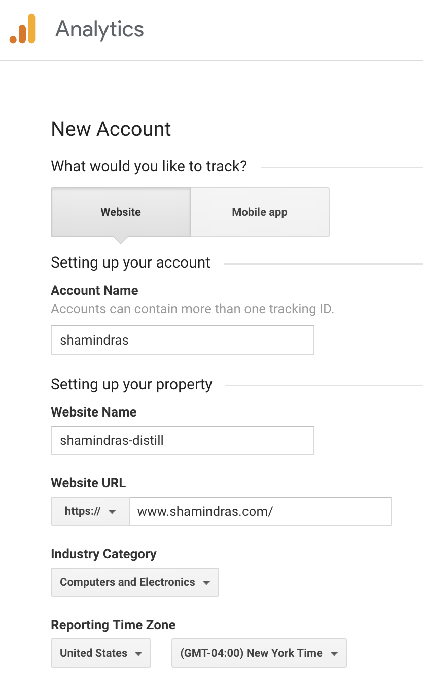 Google Analytics Settings