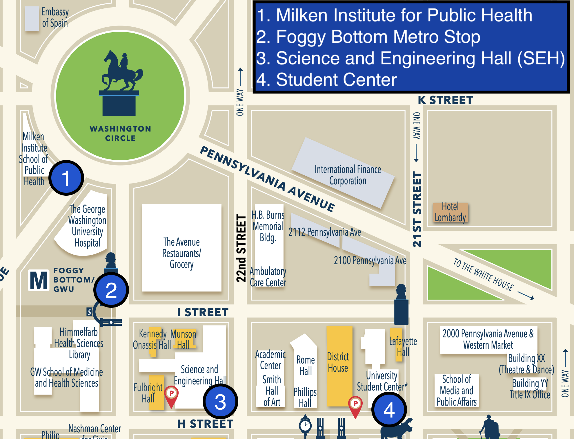GWU Venue Map