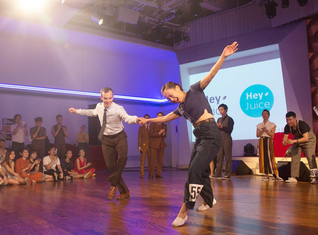 John swing dancing in Beijing in 2016